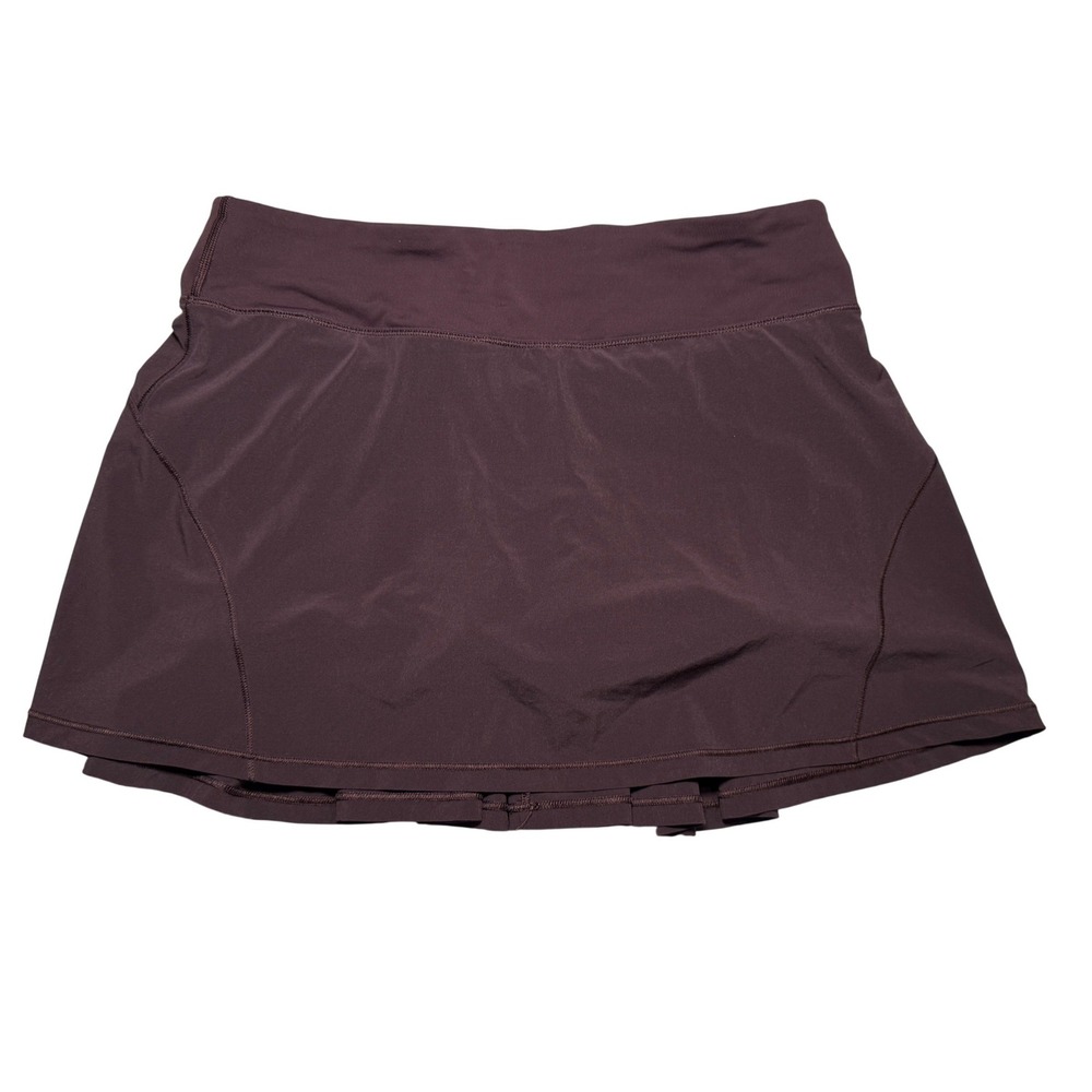 Lululemon Pace Rival Mid-Rise Skirt Tall Size 6 Dark Plum Burgundy Pleated Skort